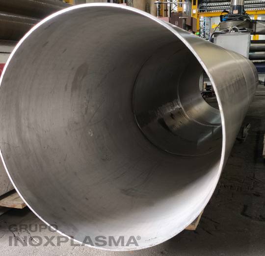 Tubo calandrado de chapa de inox